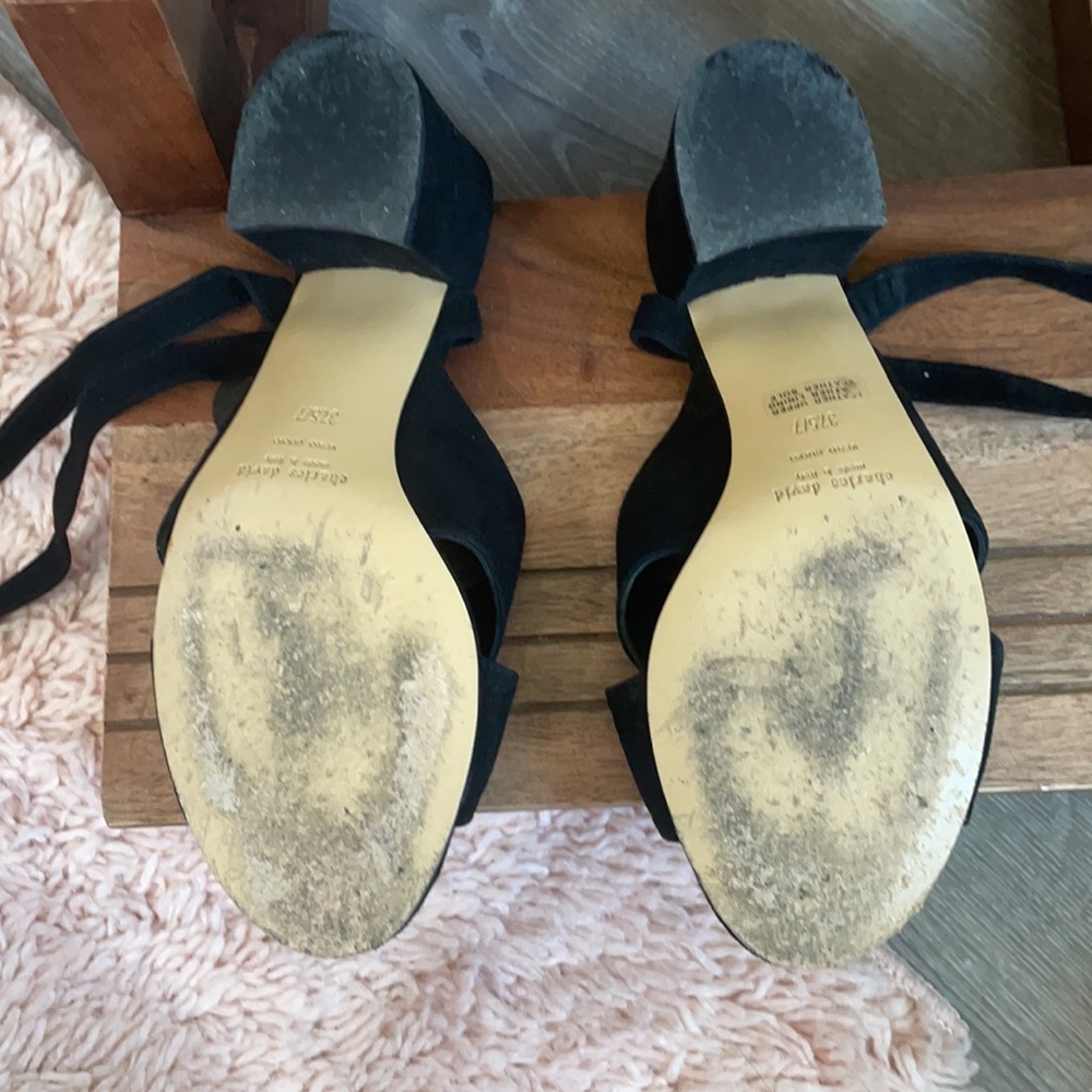 Charles David Blossom Wrap Open Toe Block Heel - image 6